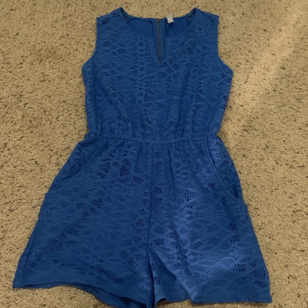 Lace blue romper